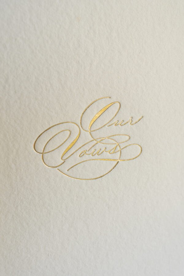 gold foil vow books