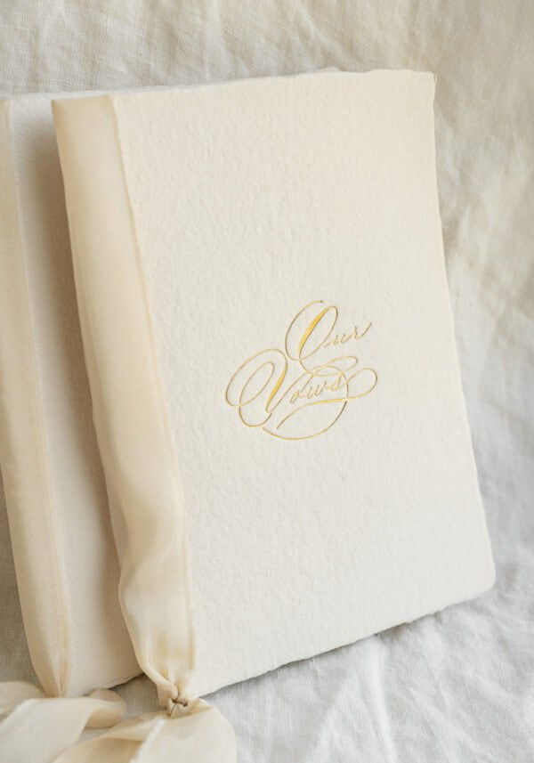 gold foil vow books