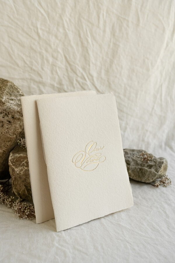 gold foil vow books