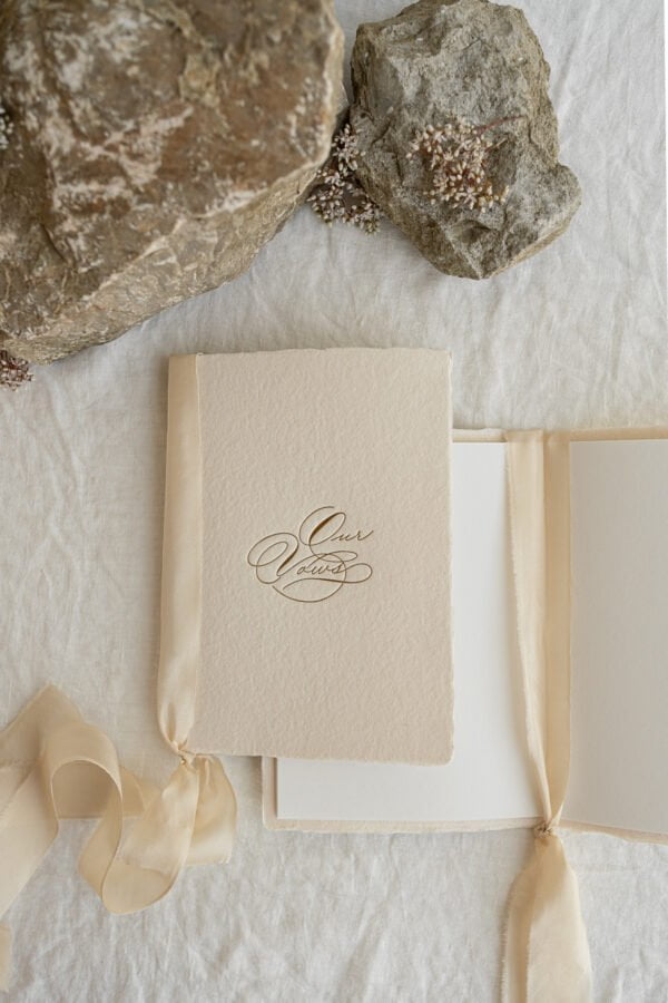 gold foil vow books