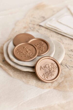 Modern Monogram Wax Seals With Bar Self Adhesive Wax Seal Stickers 