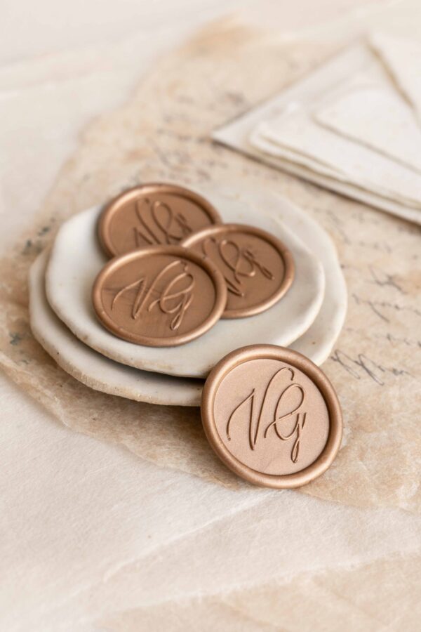 Script Initials - SELF-ADHESIVE WAX SEALS