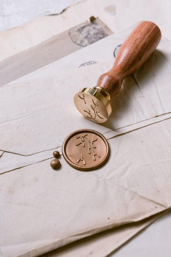 mistletoe flowers wax seal stamp