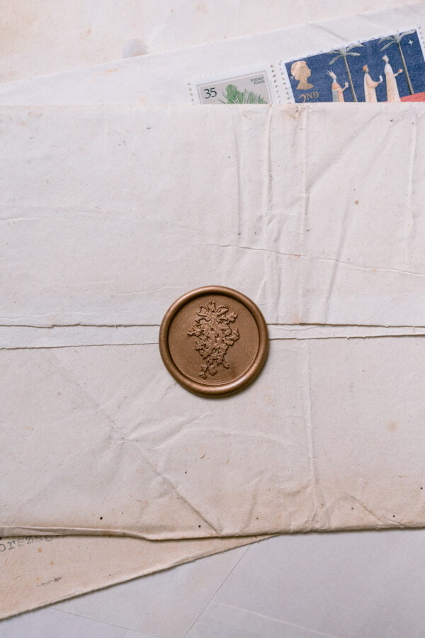 vintage mistletoe wax seal stamp papira