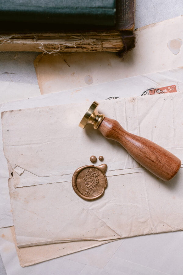 vintage mistletoe wax seal stamp papira