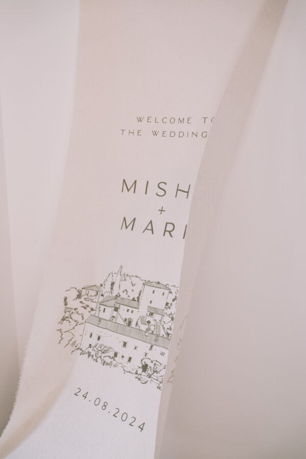 Fabric wedding banner