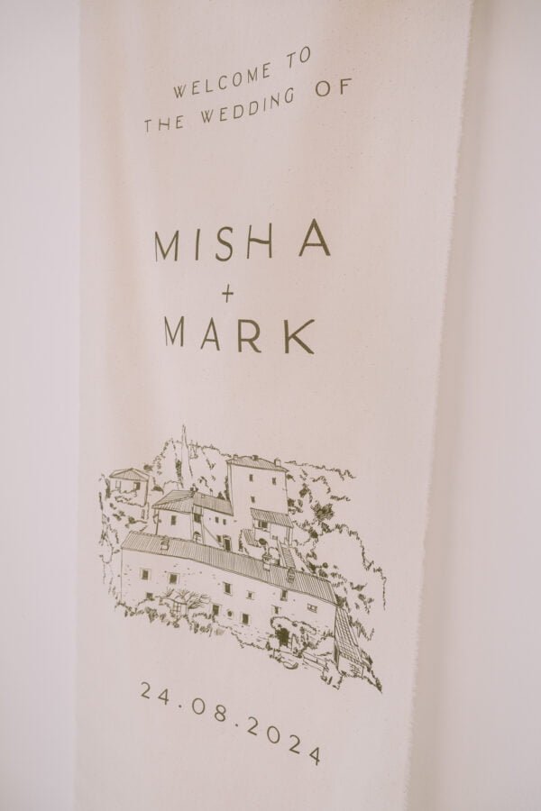 Fabric wedding banner